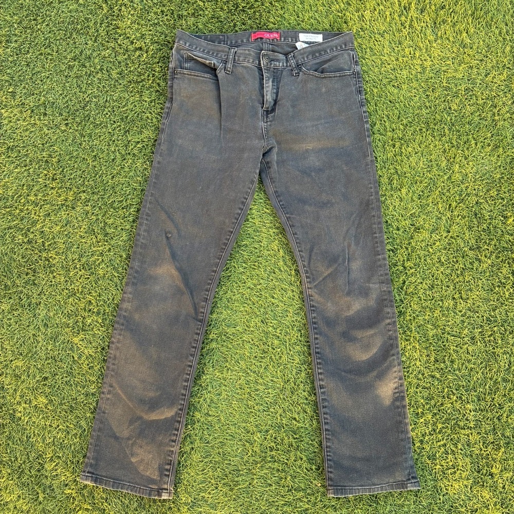 Guess Slim Straight Jeans Men's 32x29 Faded Black Denim Pants Y2K 90s Classic